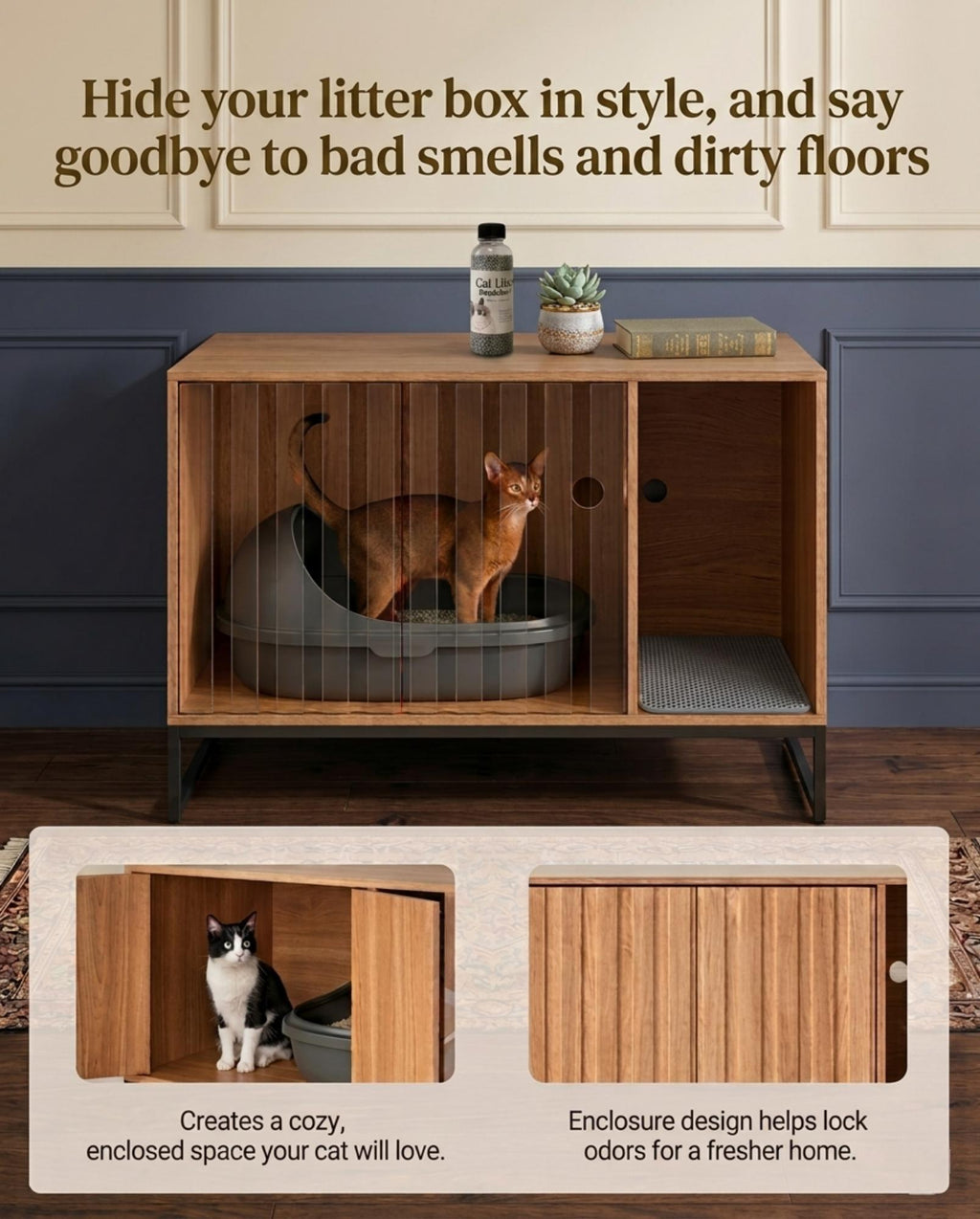 The Hidden Luxury Litter Box Furniture|3-in-1 Premium Pack