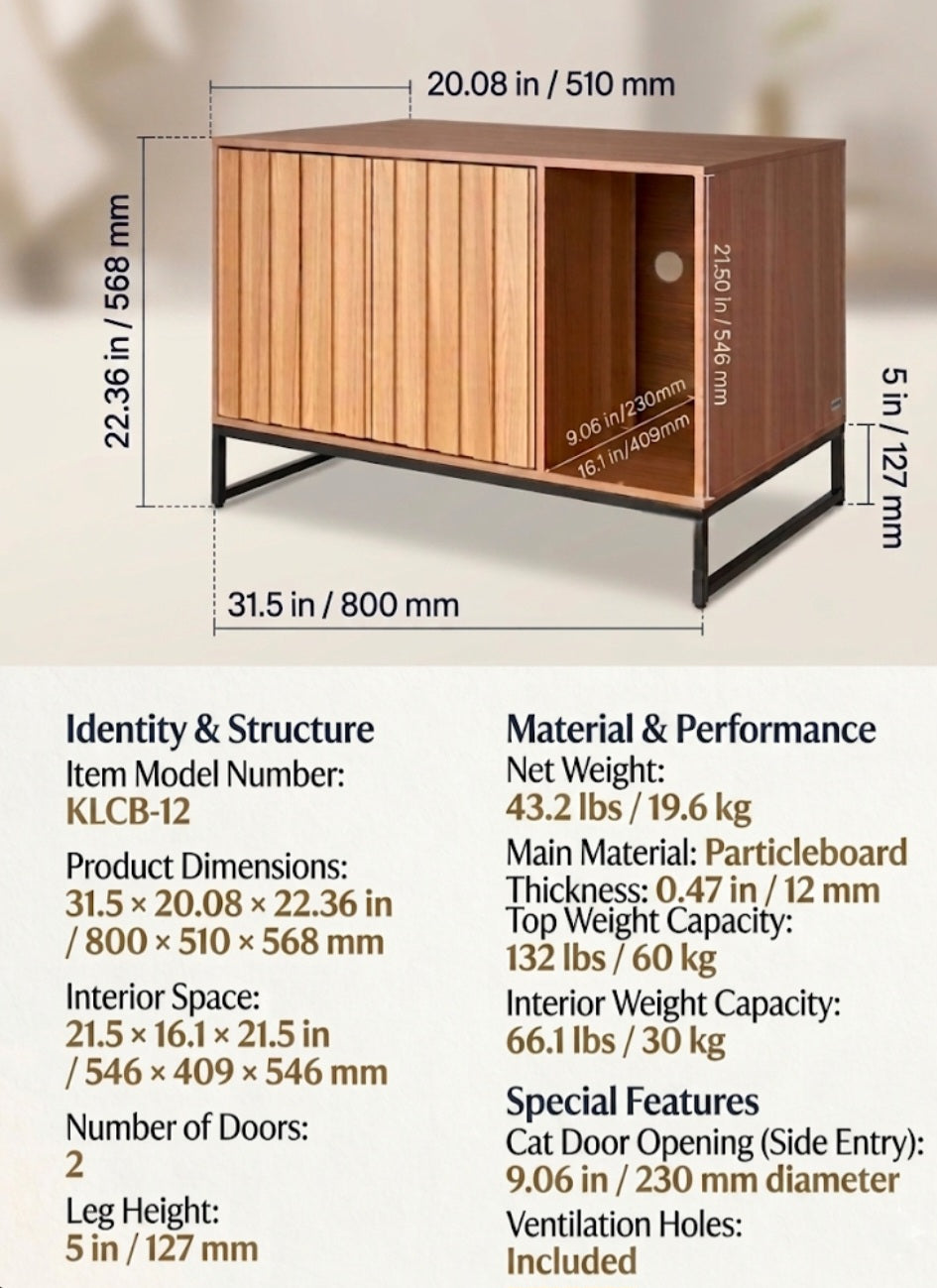 The Hidden Luxury Litter Box Furniture|3-in-1 Premium Pack
